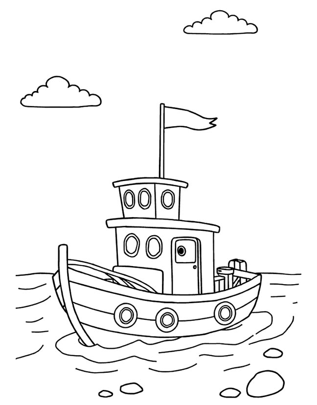 Exploration boat coloring page Exploration boat coloring page